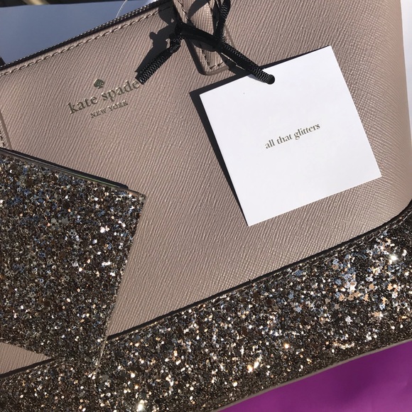 ➕ SET Kate spade Ina Greta Satchel Card Case Gray - Picture 2 of 8